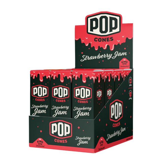 Pop Cones Strawberry Jam King Size 3pk
