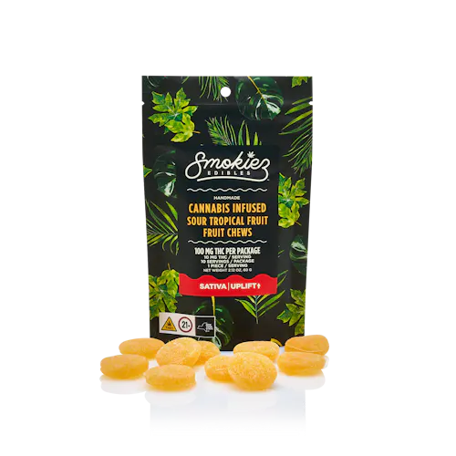 Sour Tropical Fruit Sativa 100mg THC Fruit Chews-1