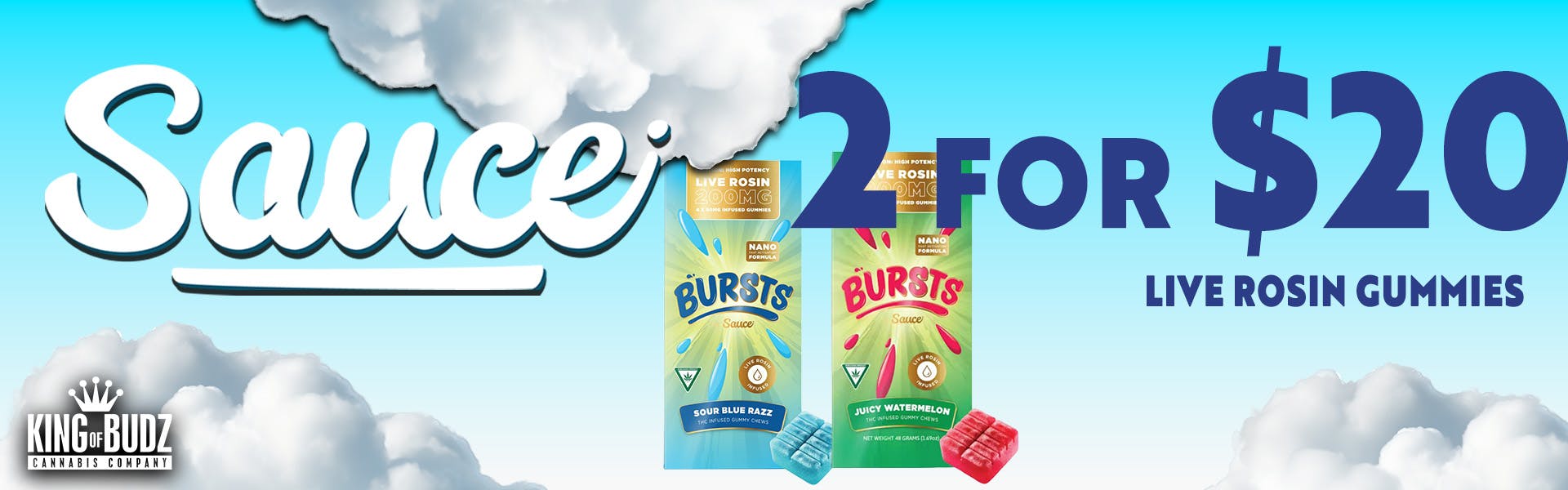 Sauce Live Rosin Burts 2 For $20