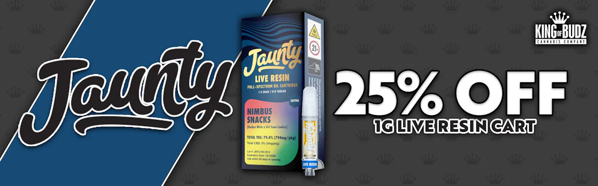 Jaunty - 1g Live Resin Cart  25 Percent OFF