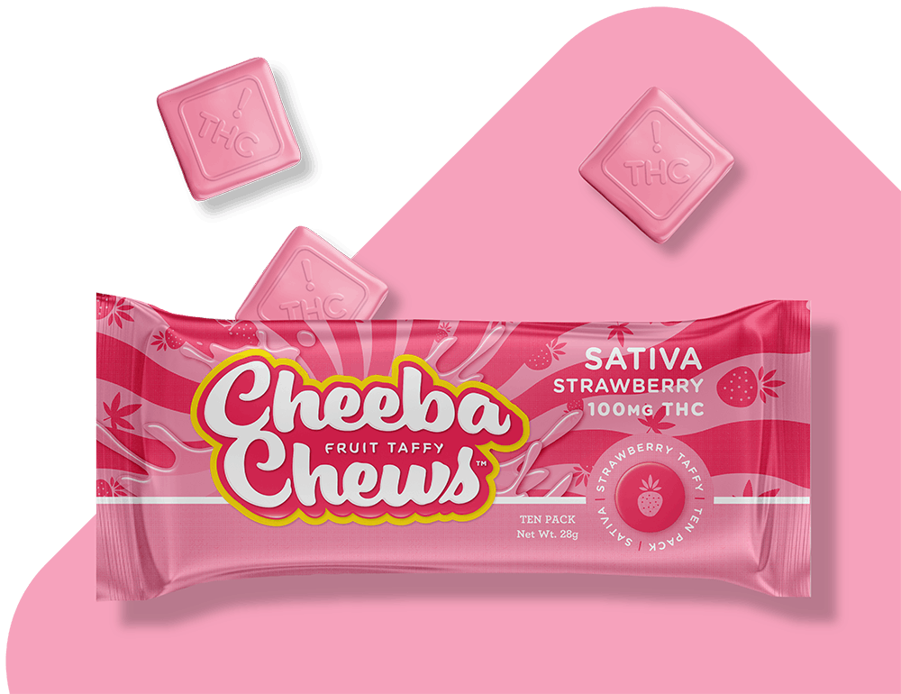 Image of HBP | Cheeba Chews | Sativa Strawberry Taffy | 100mg