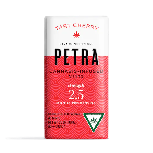 Kiva Petra Mints Tart Cherry 2.5mg 40pk (100mg)-active
