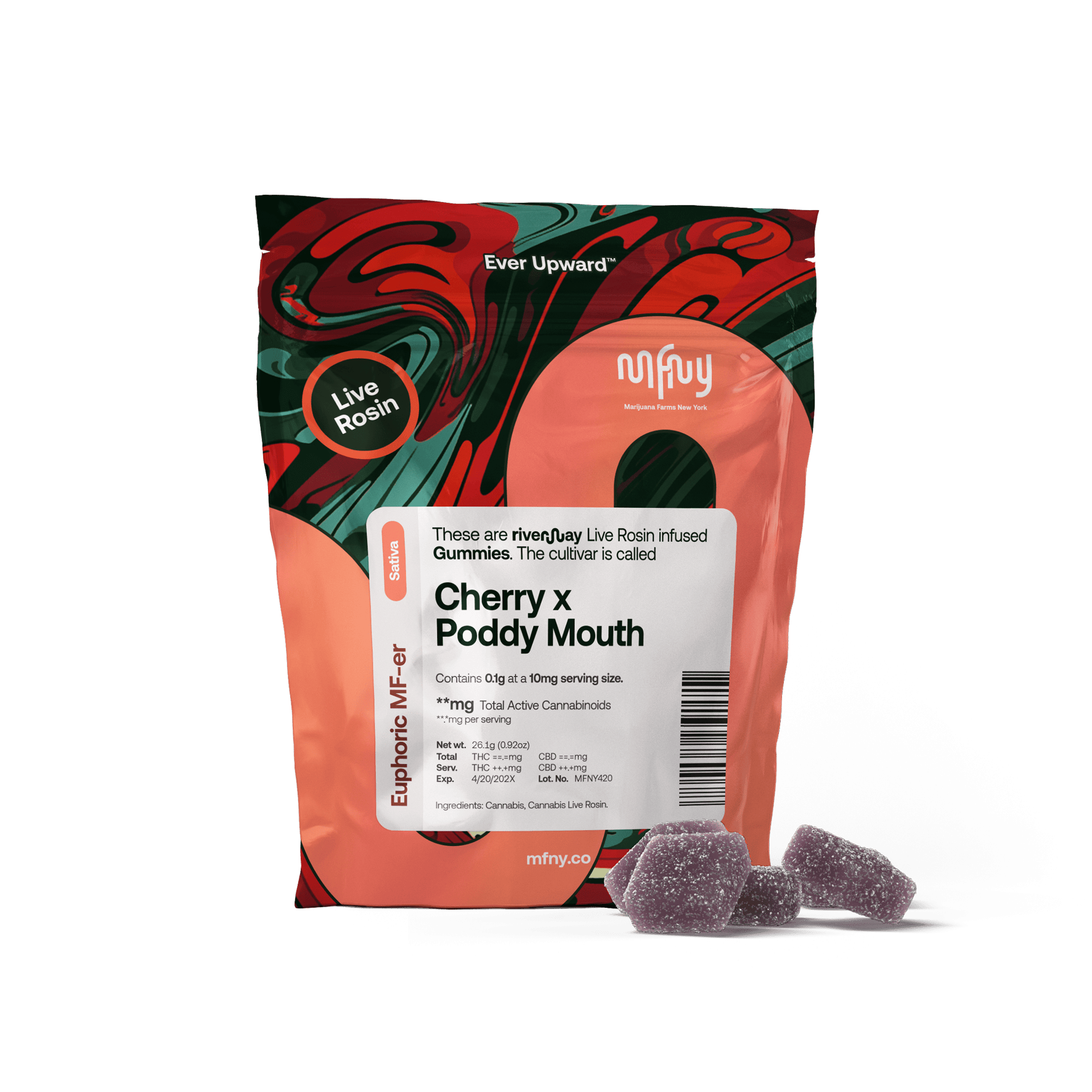 Cherry x Poddy Mouth Live Rosin Gummies | 10 pk by MFNY | Buy