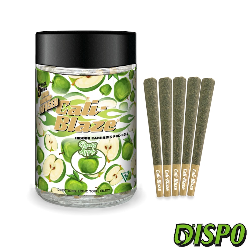 Cali Blaze - Green Apple 5pk Liquid Diamond Infused Infused Pre-Rolls
