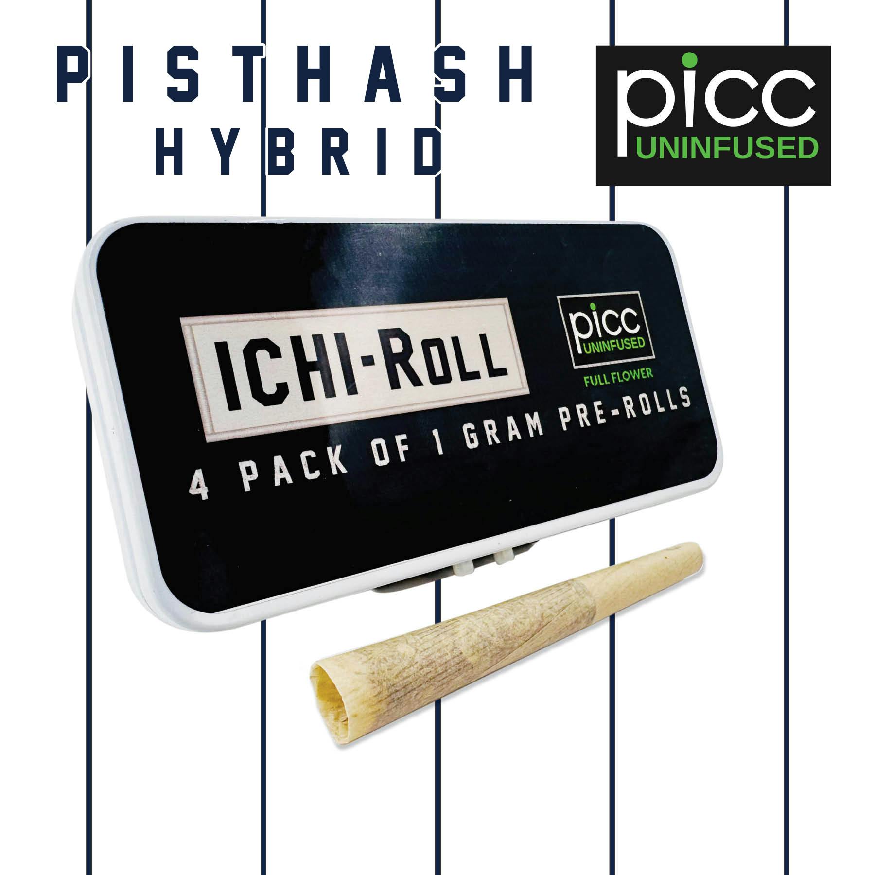 ICHI-ROLL| Uninfused Pre-roll | 1G 4-PACK (4G) | Pisthash (H)