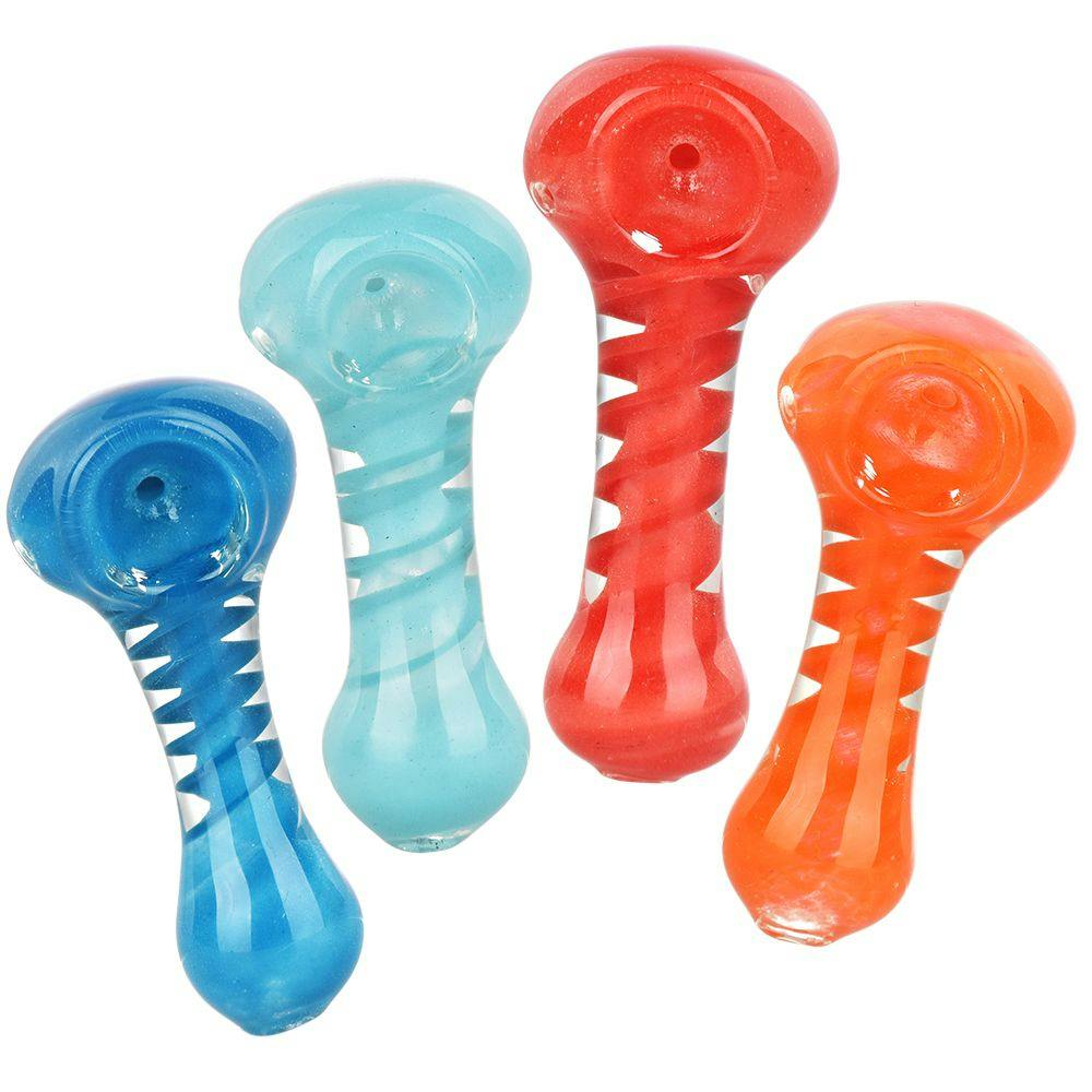 Product Simple Twist Up Glass Spoon Pipe | 3" | Colors Vary