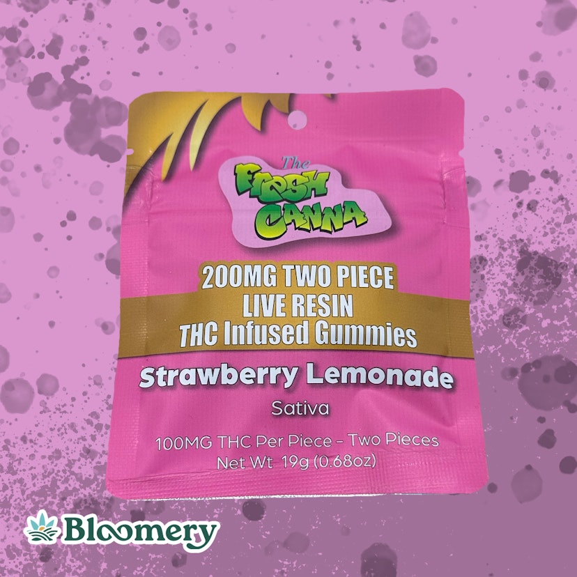 Fresh Canna | 200mg Live Resin Gummies | 2 Pack | Strawberry Lemonade (Sativa)