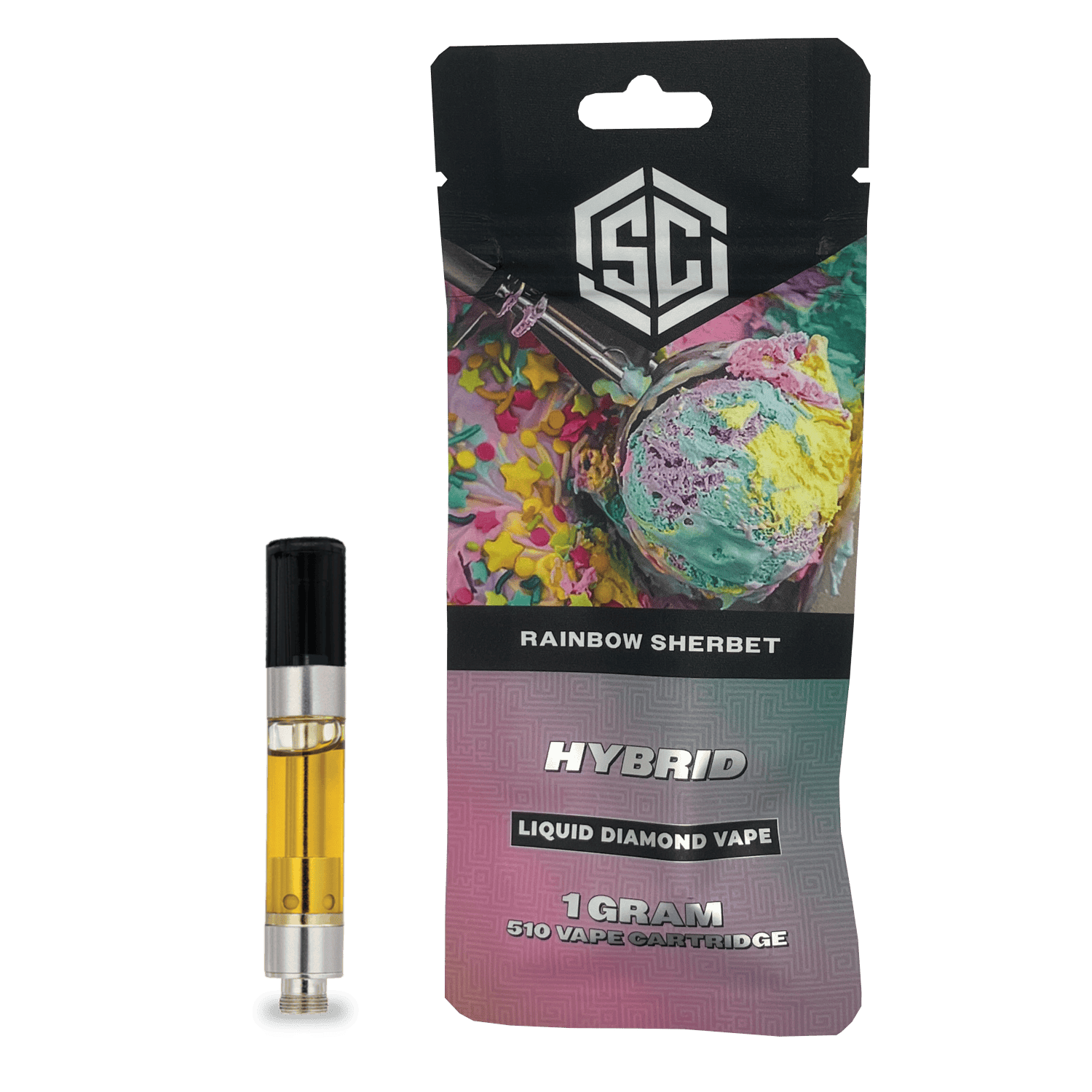 Product: Society C | Liquid Diamond Vape Cart - 1g - Rainbow Sherbet