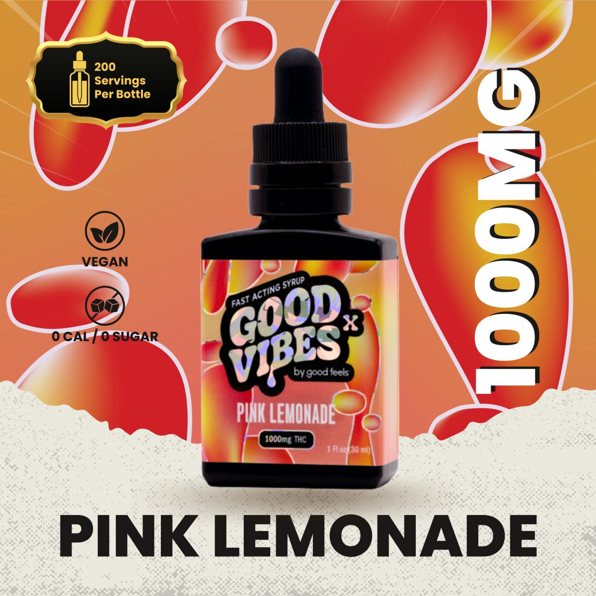 Product Pink Lemonade X High Potency Liquid Gummies Syrup | 1000mg