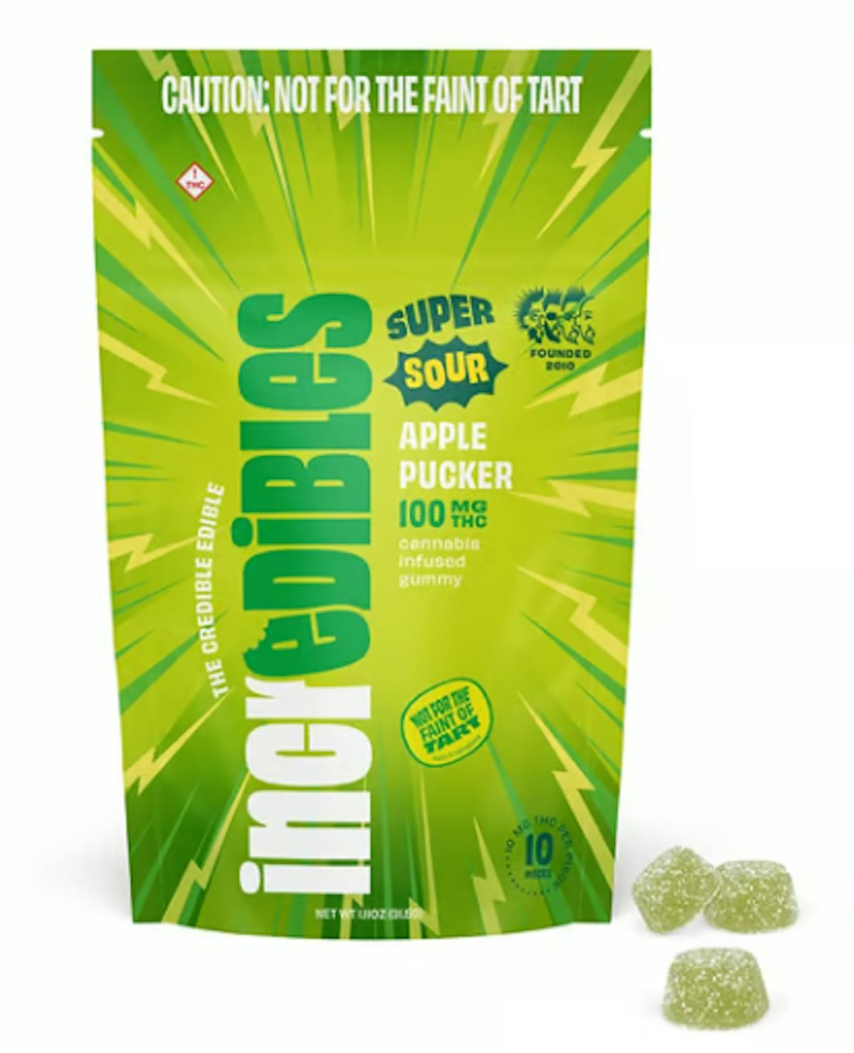 Image of Sour Apple Pucker | 100mg Gummies
