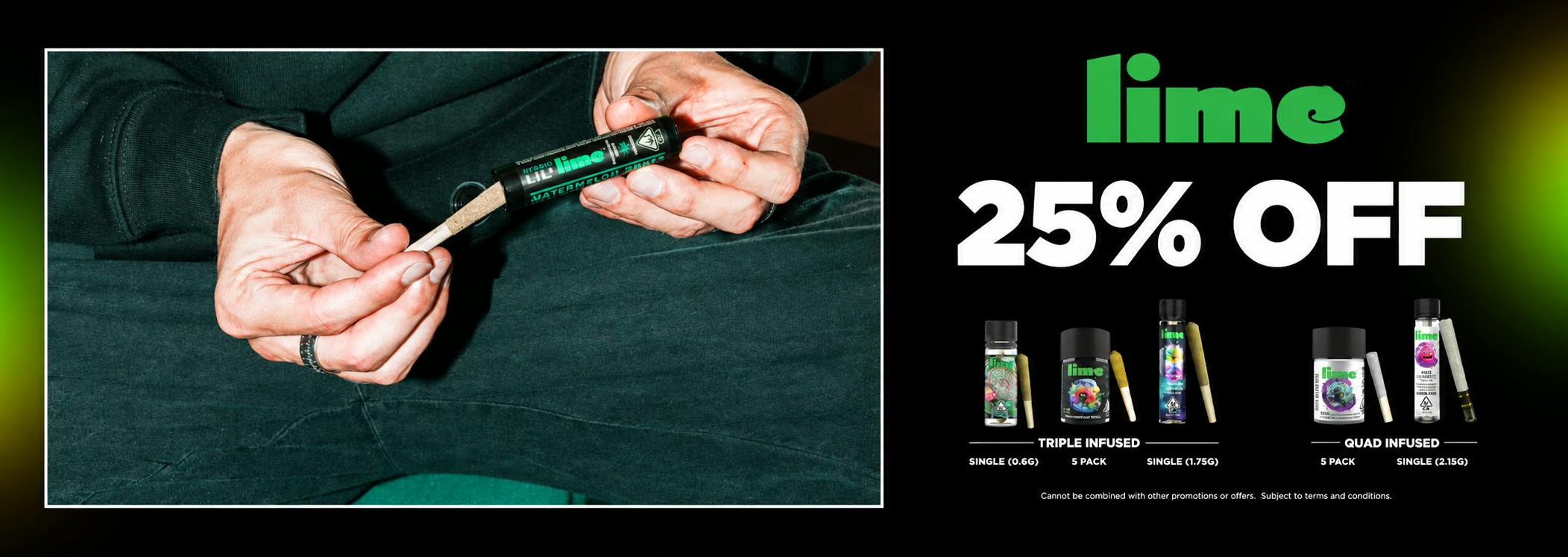 Lime infused pre-rolls Lime near me pre-rolls on sale infused pre-rolls on sale pre-roll packs on sale single pre-rolls on sale premium cannabis shop local local deals herbnjoy deals herbnjoy sales delivery near me dispensary near me walnut creek 