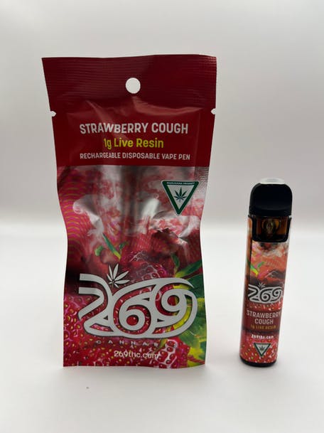 Product: 269 Cannabis | Strawberry Cough | Live Resen Disposable Vape Sativa
