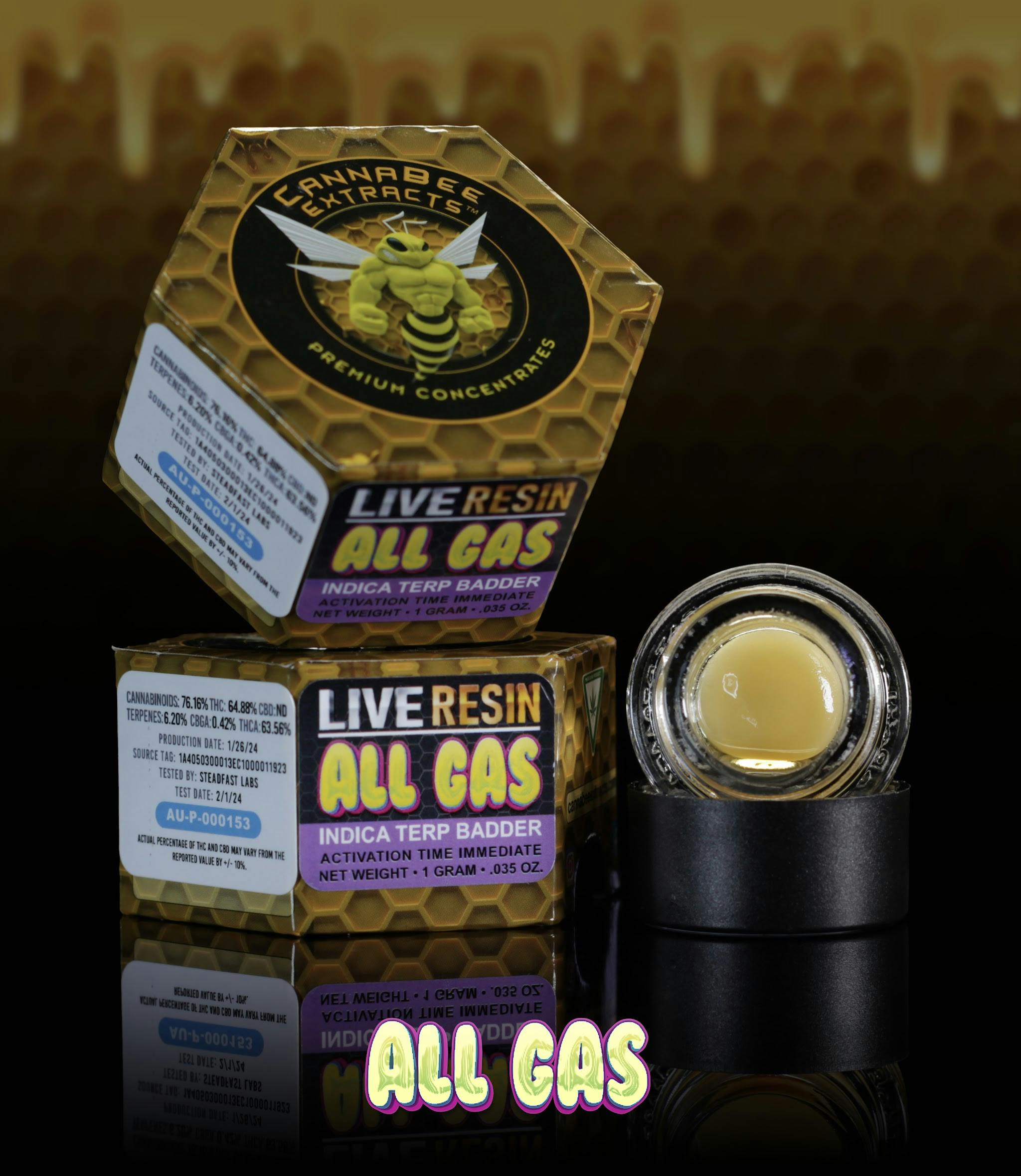 Product: Canna Bee | All Gas | Live Resin Terp Badder Indica