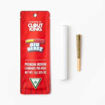 Clout King - 1g Preroll - Lemon Cherry Air Headz - PRE_ROLLS by Clout King at King of Budz