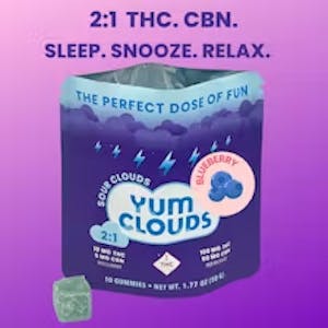 Yum Clouds | 2:1 Electric Blueberry | 10ct Gummies