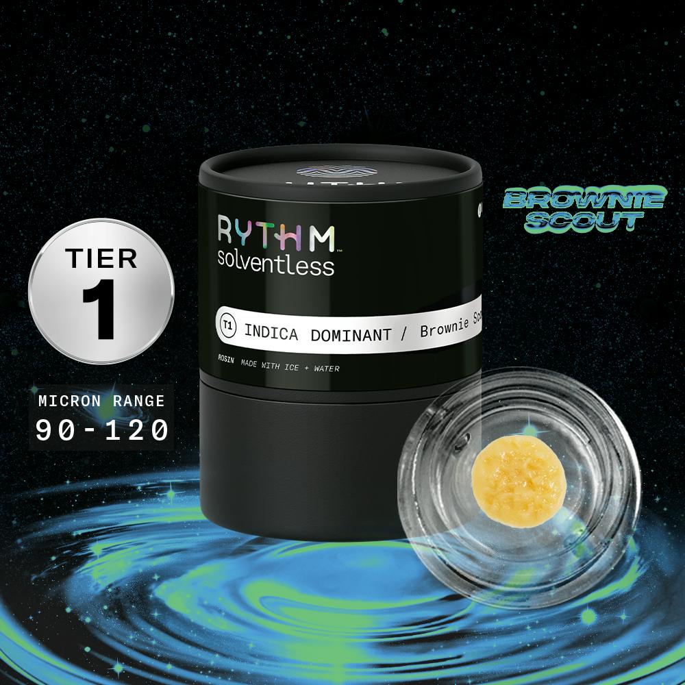 Rythm Tier 1 Live Rosin - Brownie Scout (Indica) 1g Jar RYTHM