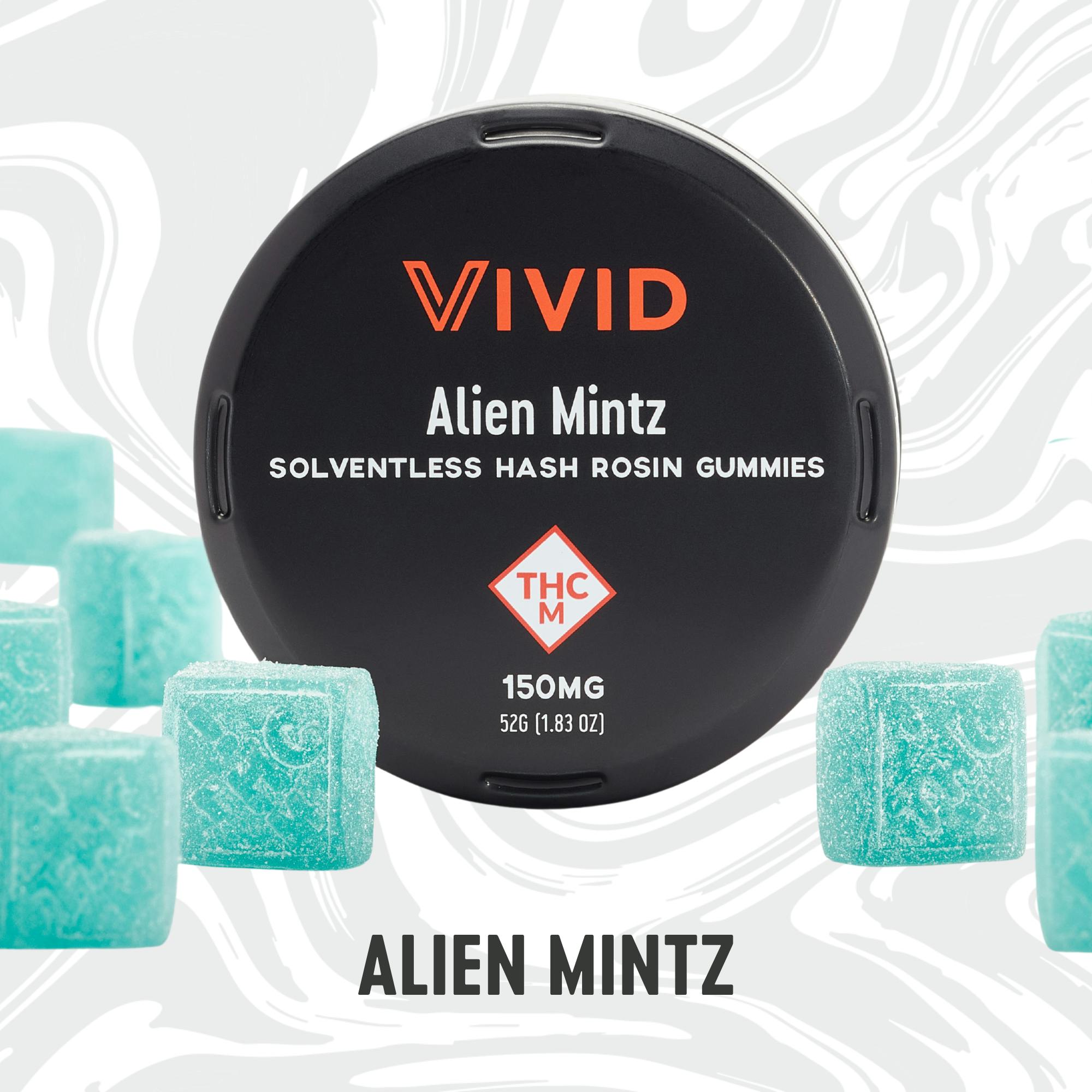 Vivid - Alien Mintz - Hash Rosin Gummies - 150mg (10pk) | Blue