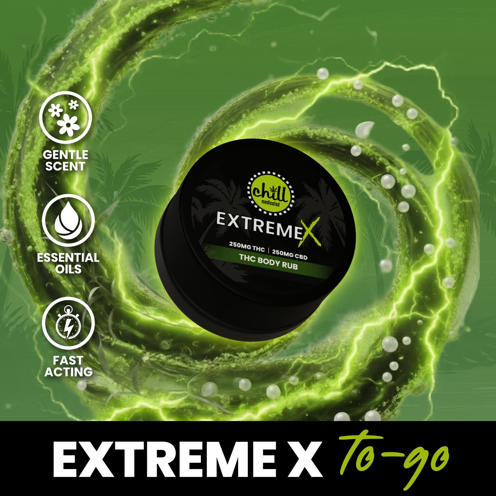 Extreme X TO-GO Body Rub I 250mg THC : 250mg CBD