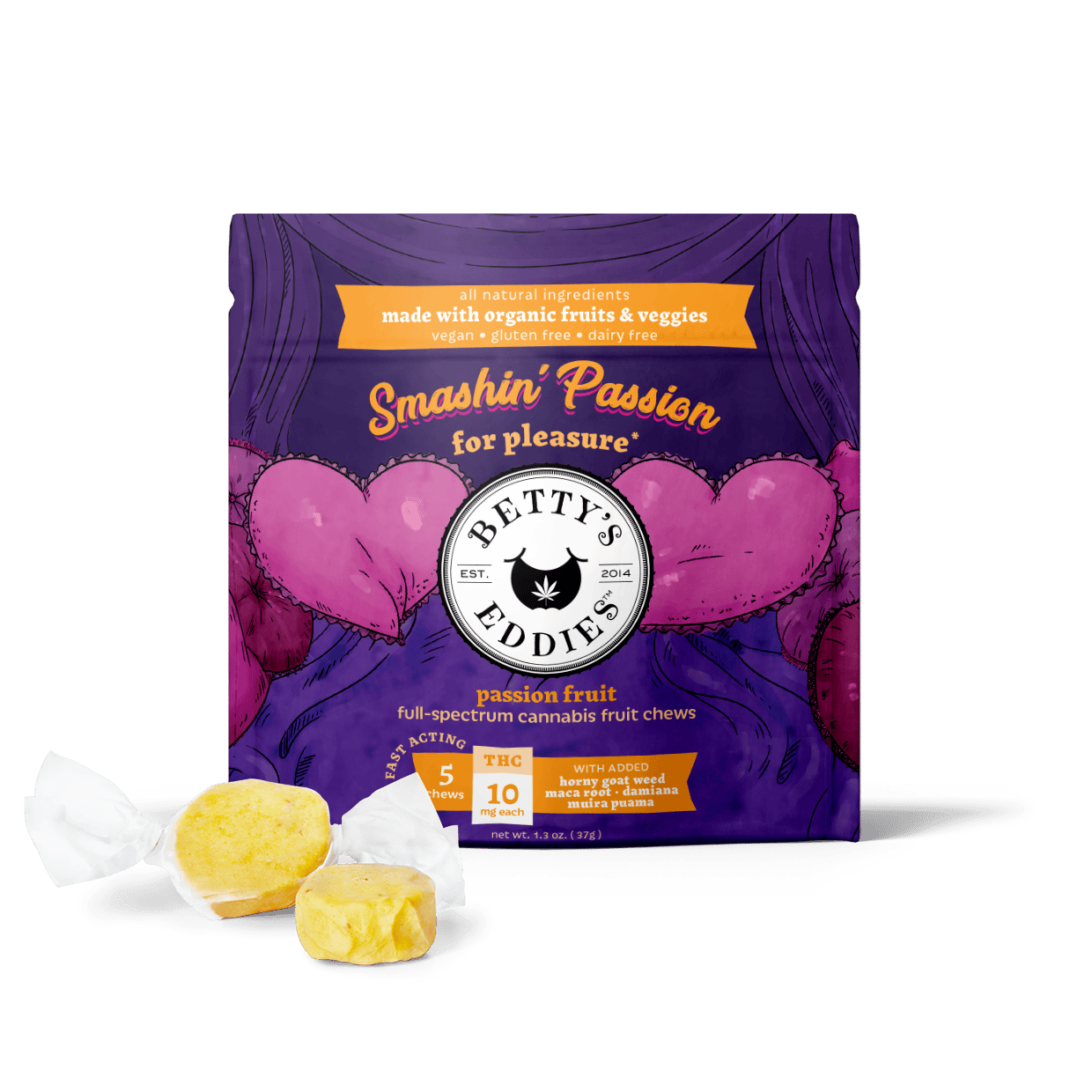 Product Smashin' Passion Fruit | Fast Acting Taffy 10pk
