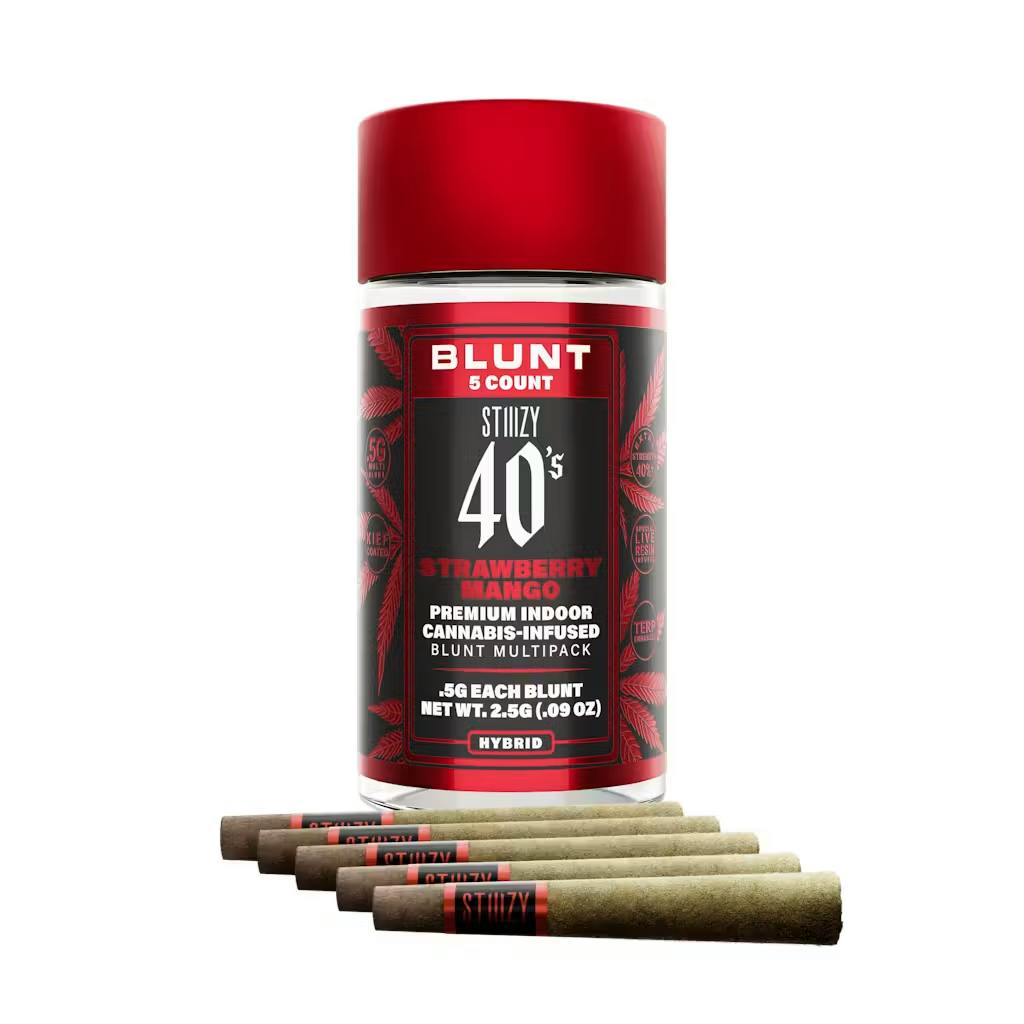 Stiiizy - 5-Pack .5g Live Resin Infused Blunts - Strawberry Mango