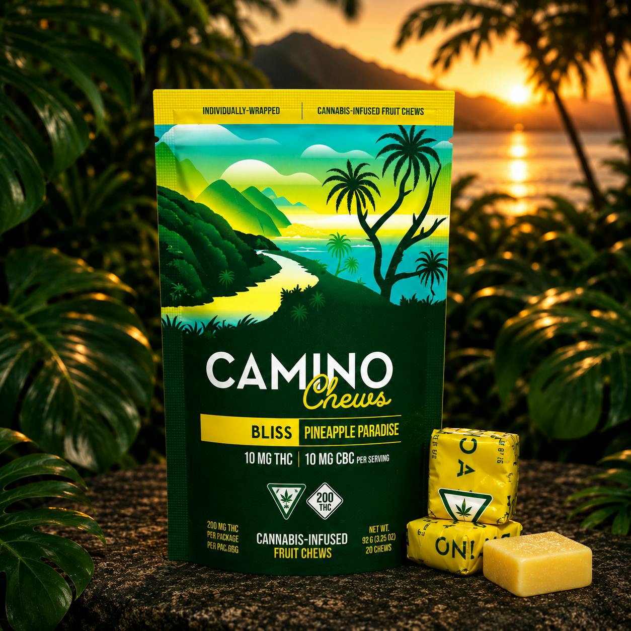 Camino - 200mg THC : 200mg CBC Chews - Pineapple Paradise