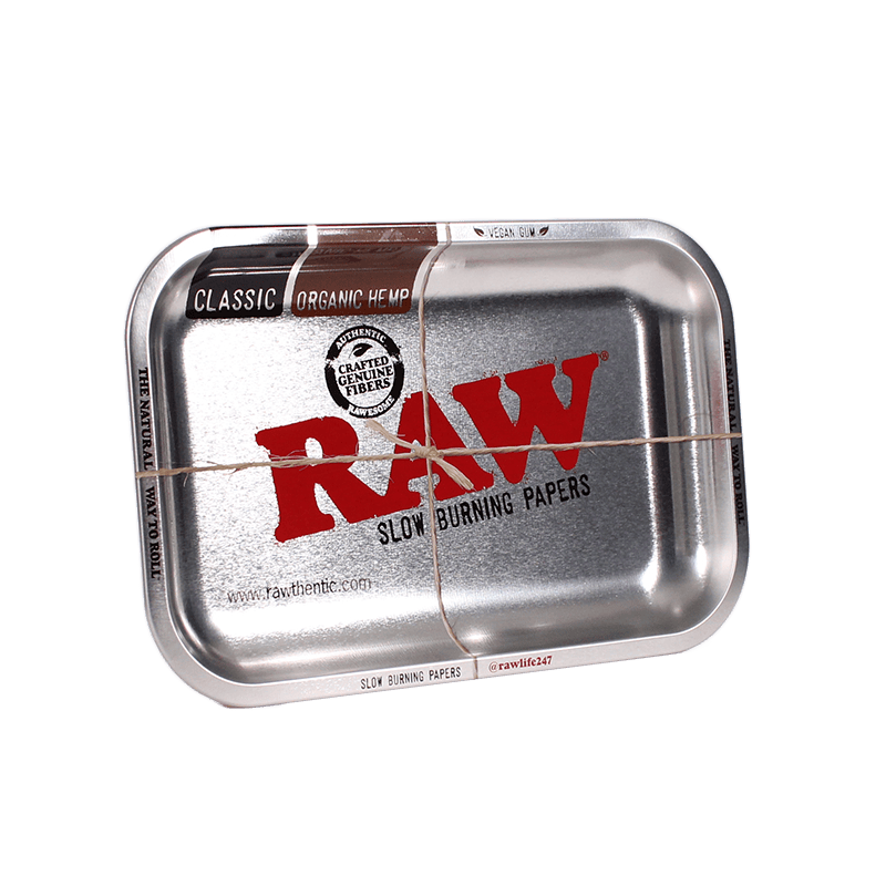 RAW Large Silver Metal Rolling Tray