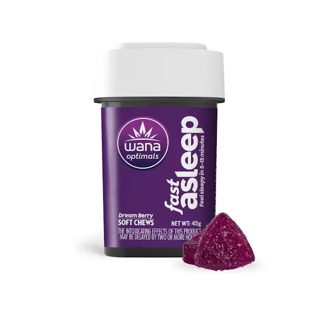 Wana Optimals Gummies Fast Asleep 5 CBD : 1 CBN : 1 CBG : 1 THC 10pk/20mg (indica, 0.56g)