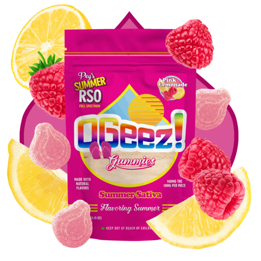 Product HDC OGeez! Gummies - Peg's Summer Edition  Pink Lemonade RSO 100mg