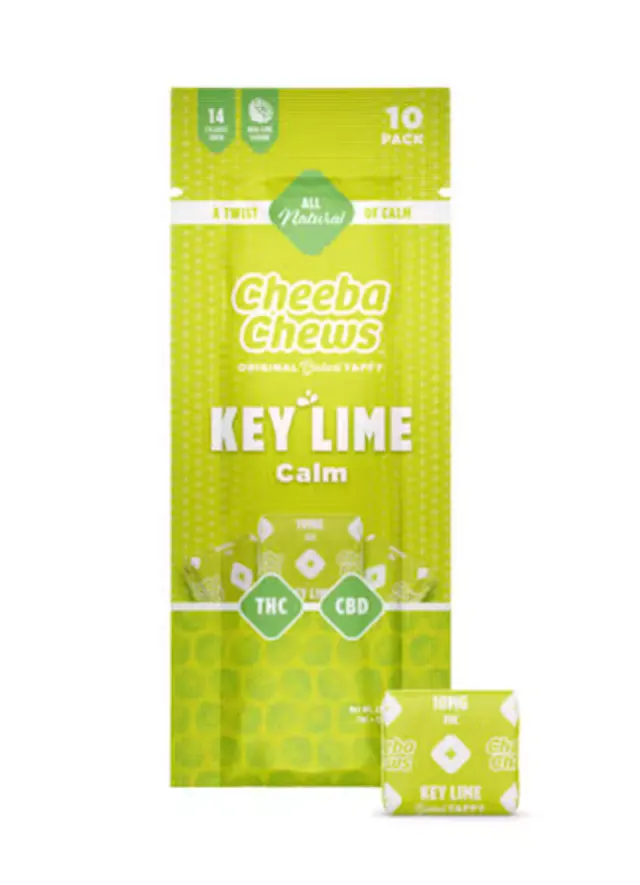 Cheeba Chews® Cheeba Chews Calm 1 THC: 1 CBD Key Lime 100mg (hybrid, 2.8g)