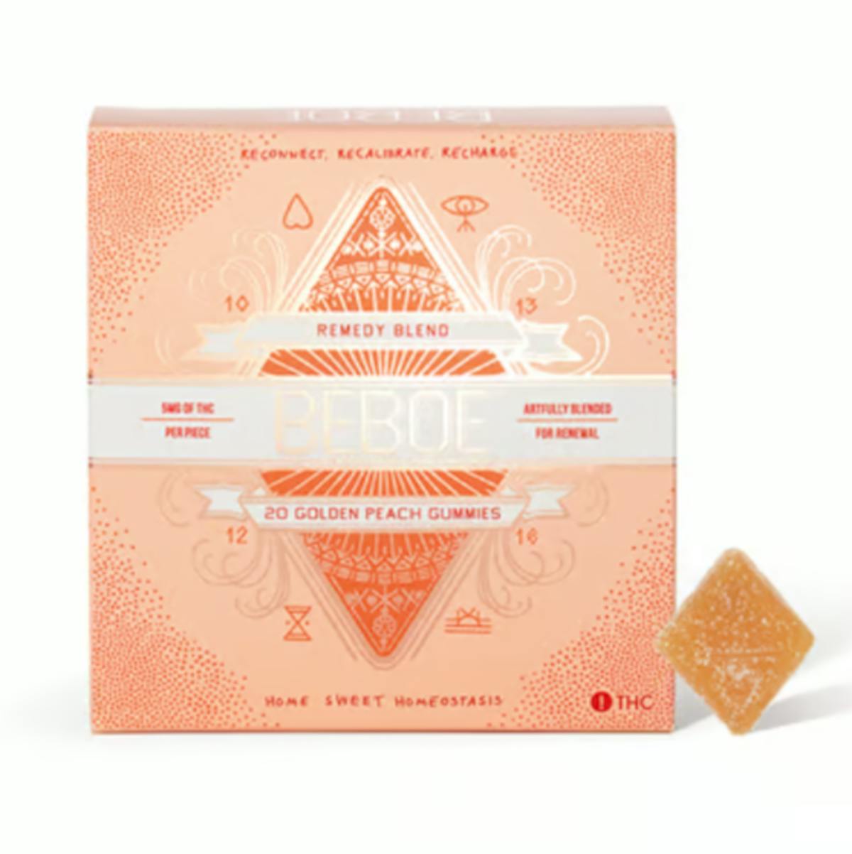 Photo of Beboe 2:1 Golden Peach Gummies 100mg 20pk (CBD:THC)