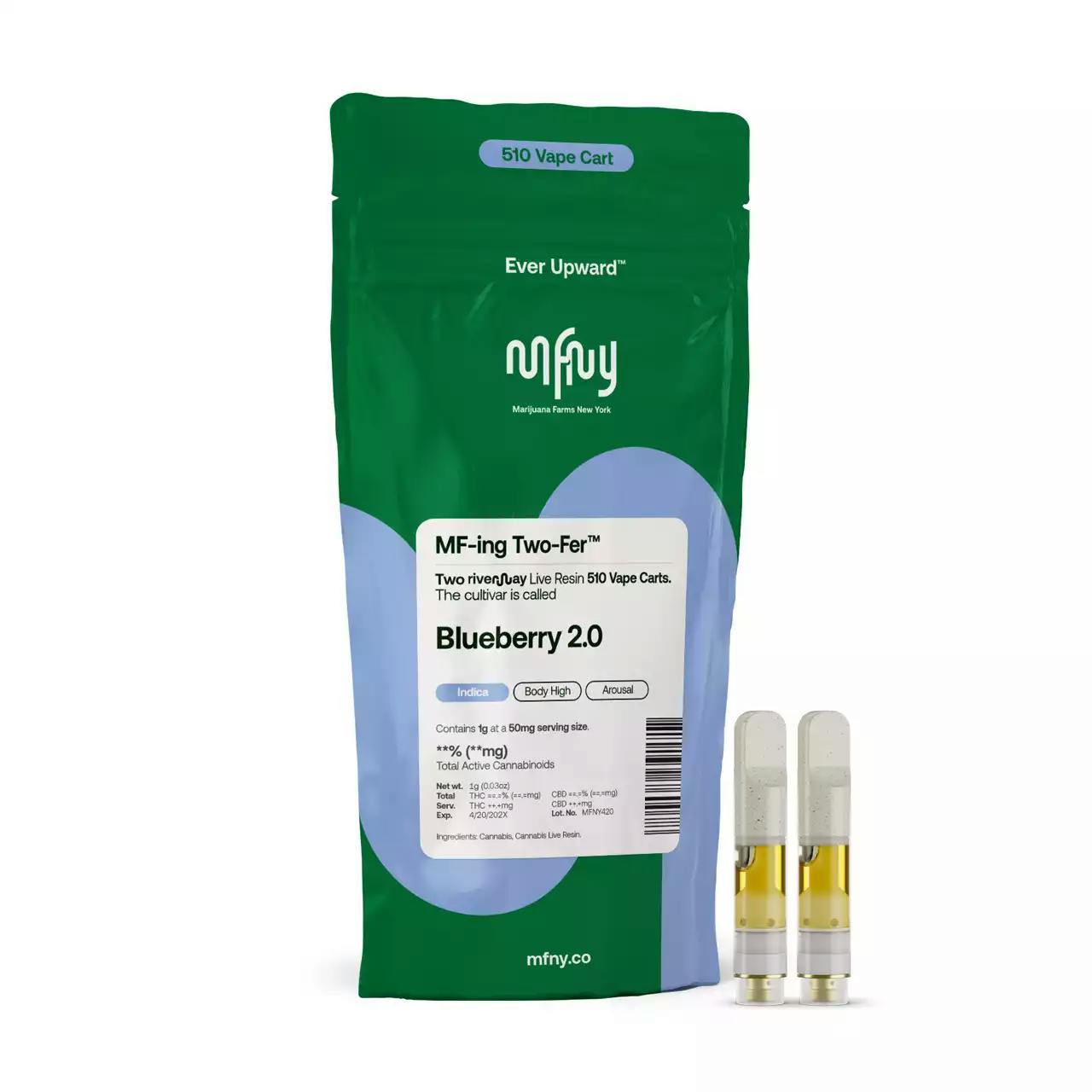 MFNY Blueberry 2.0 2pk 1g Live Resin Carts