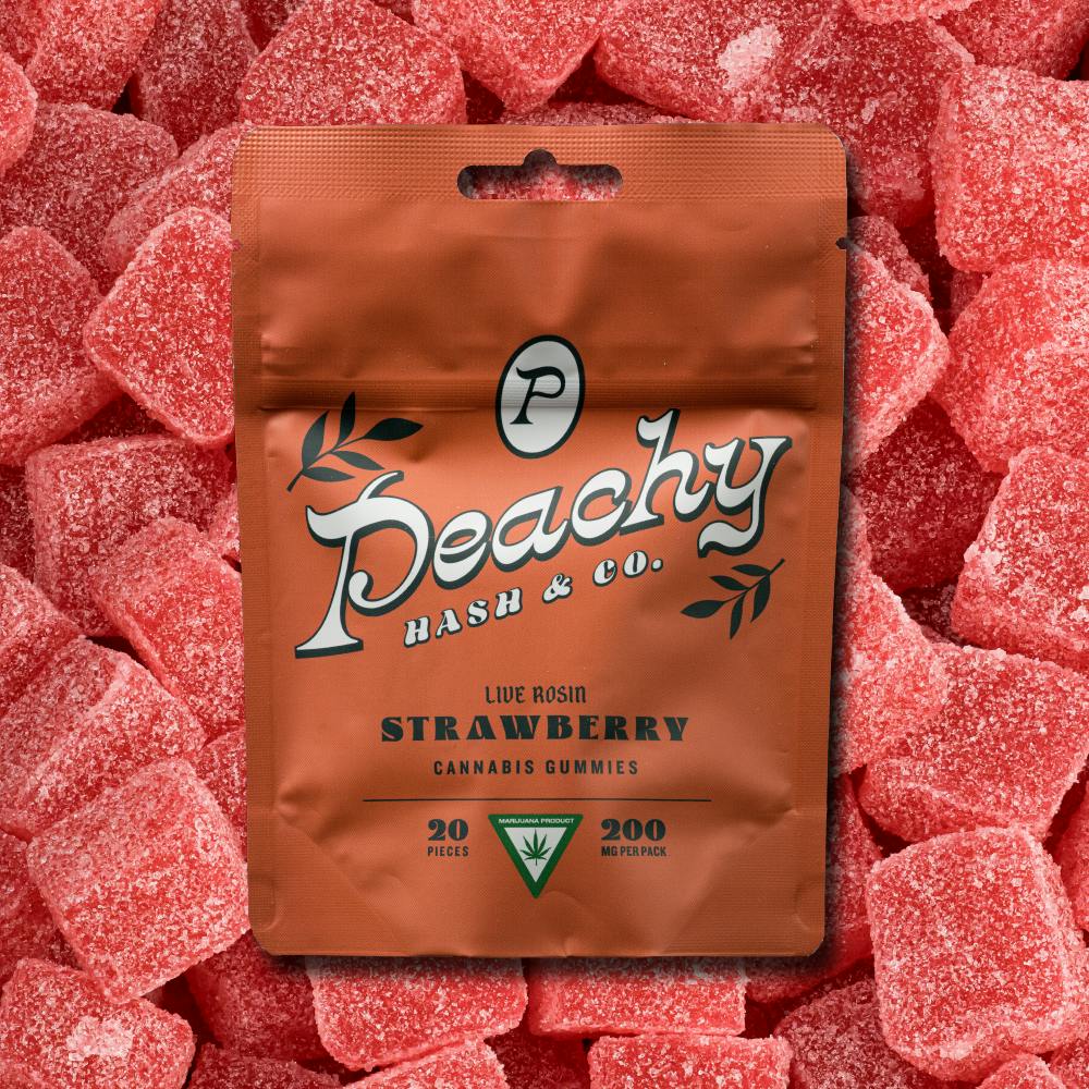 Peachy Hash & Co - 200mg Live Rosin Gummies - Strawberry