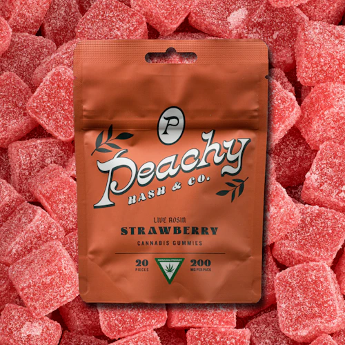 Peachy Hash & Co - 200mg Live Rosin Gummies - Strawberry