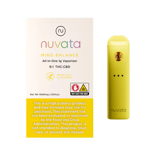 Nuvata Disposable Mind Balance - Tropical 9 THC : 1 CBD 1g (hybrid, disposables)