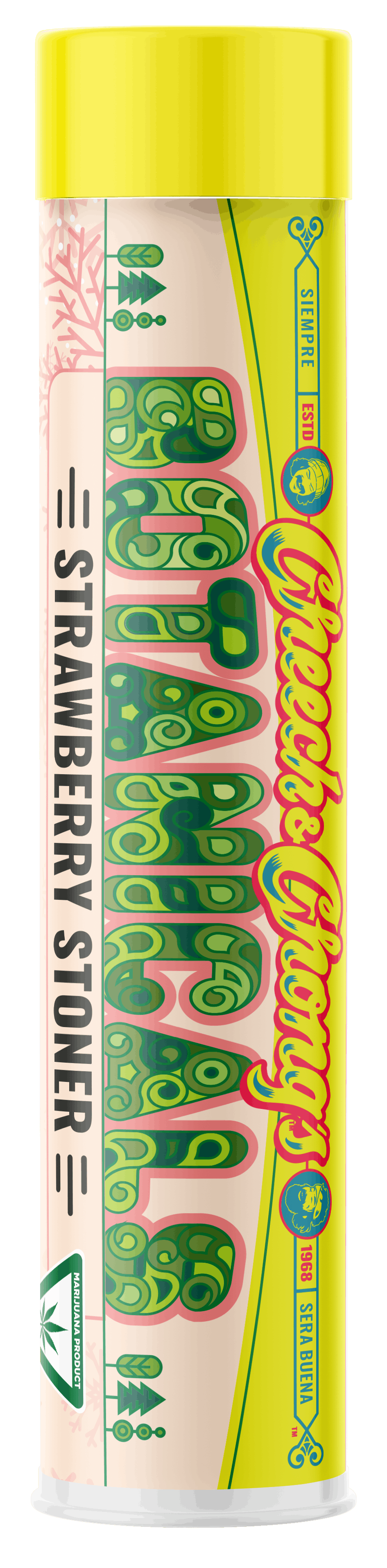 Product: Cheech & Chong | Strawberry Stoner | Cryo Infused Pre-roll | 1.2g | Indica