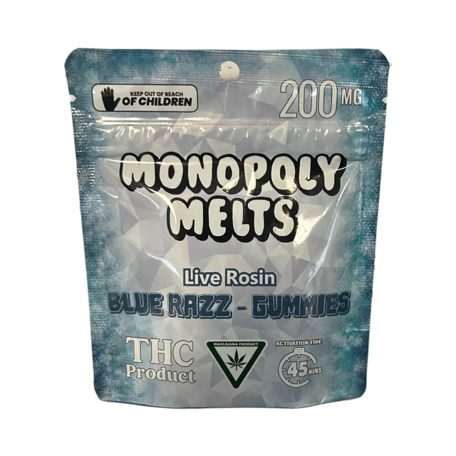 Monopoly Melts | Blue Razz | 200mg | Live Rosin Gummies | Grand