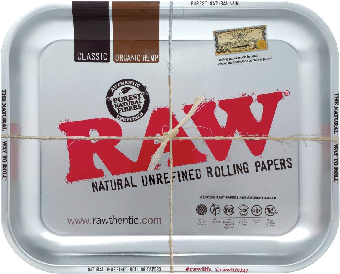 RAW | Rolling Tray | Large | Silver