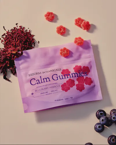 REFORM BOTANICALS | CALM GUMMIES | BLUEBERRY HIBISCUS | 30mg CBD 1mg THC-active