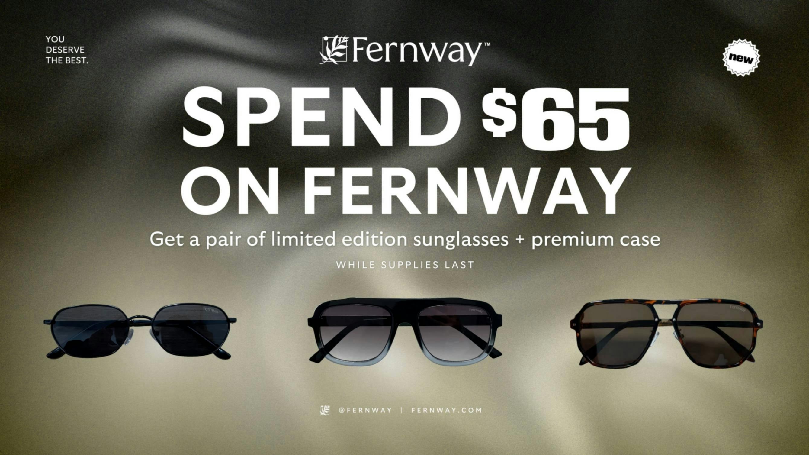 Spend $65 on Fernway Get a Free Pair Of Sunglasses — deal at Silk Road NYC Jamaica Queens