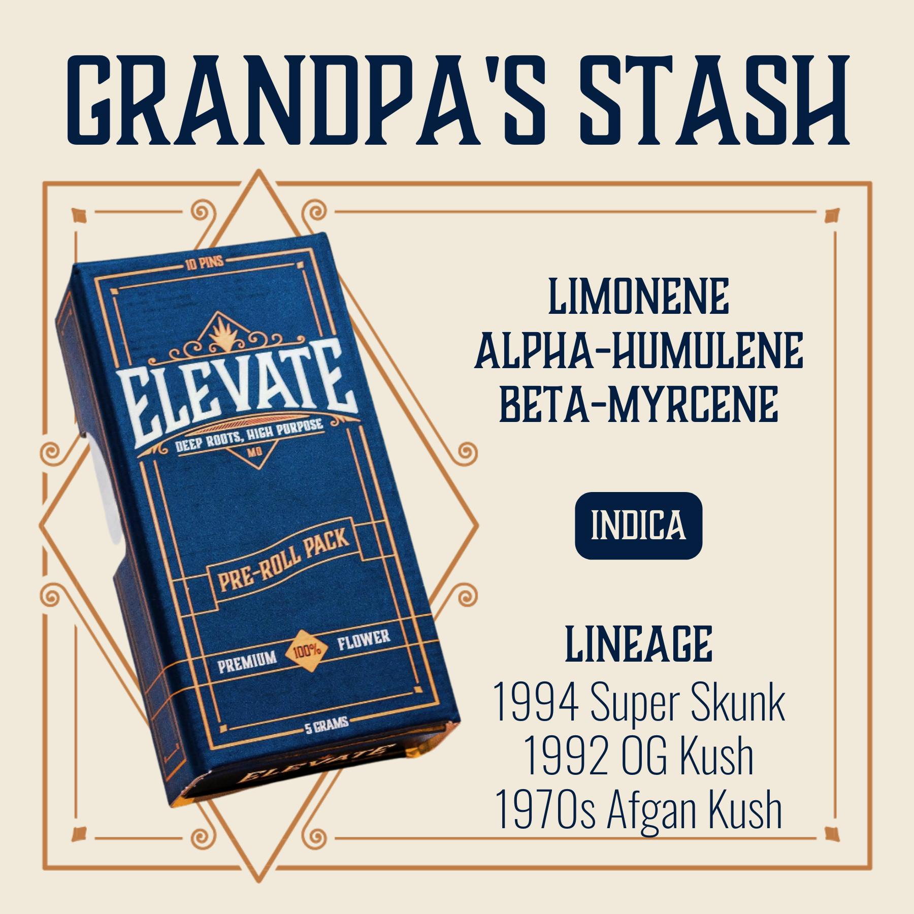 Elevate Elevate: Pre-roll Pack | Grandpa's Stash | Elevate Pins