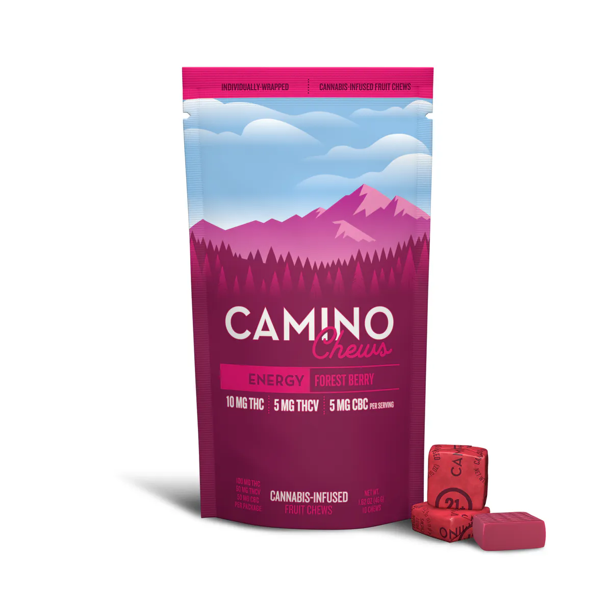 Forest Berry 'Energy' Camino Chews 10mg THC: 5mg CBC: 5mg THCV
