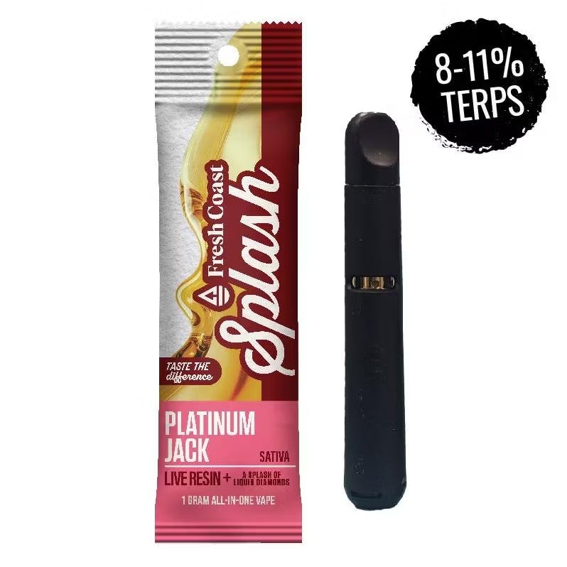 Product: Fresh Coast | Splash Platinum Jack Live Resin All-In-One Cartridge | 1g