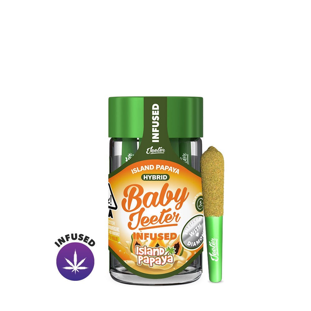 Jeeter | Island Papaya | Infused Baby Pre-rolls | 0.5gx5 (2.5g) | Hybrid