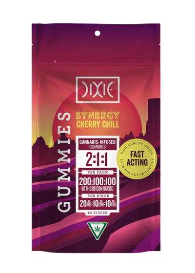 Dixie - 200mg THC: 100mg CBN: 100mg CBD Gummies - Cherry Chill (I)