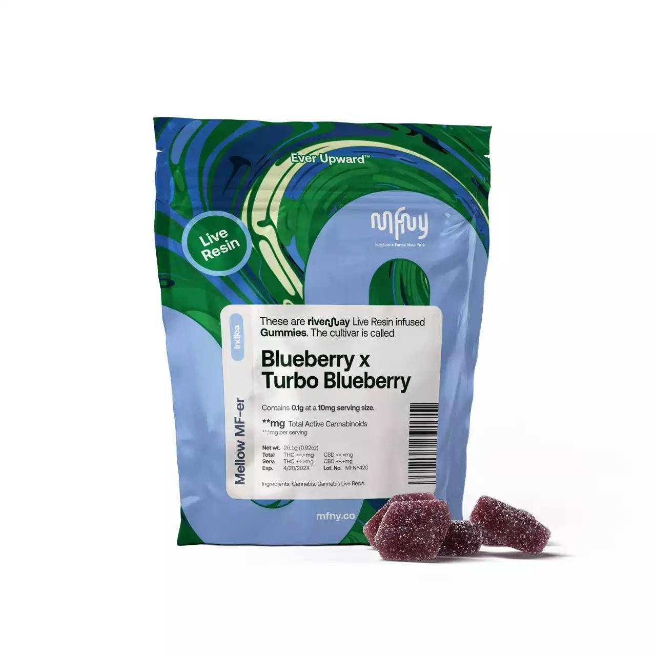 MFNY Blueberry x Turbo Blueberry 10pk 100mg Live Resin Gummies