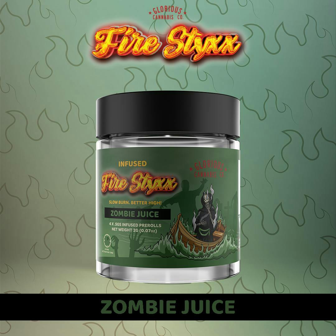 Fire Styxx - 4-Pack .5g Infused Prerolls - Zombie Juice