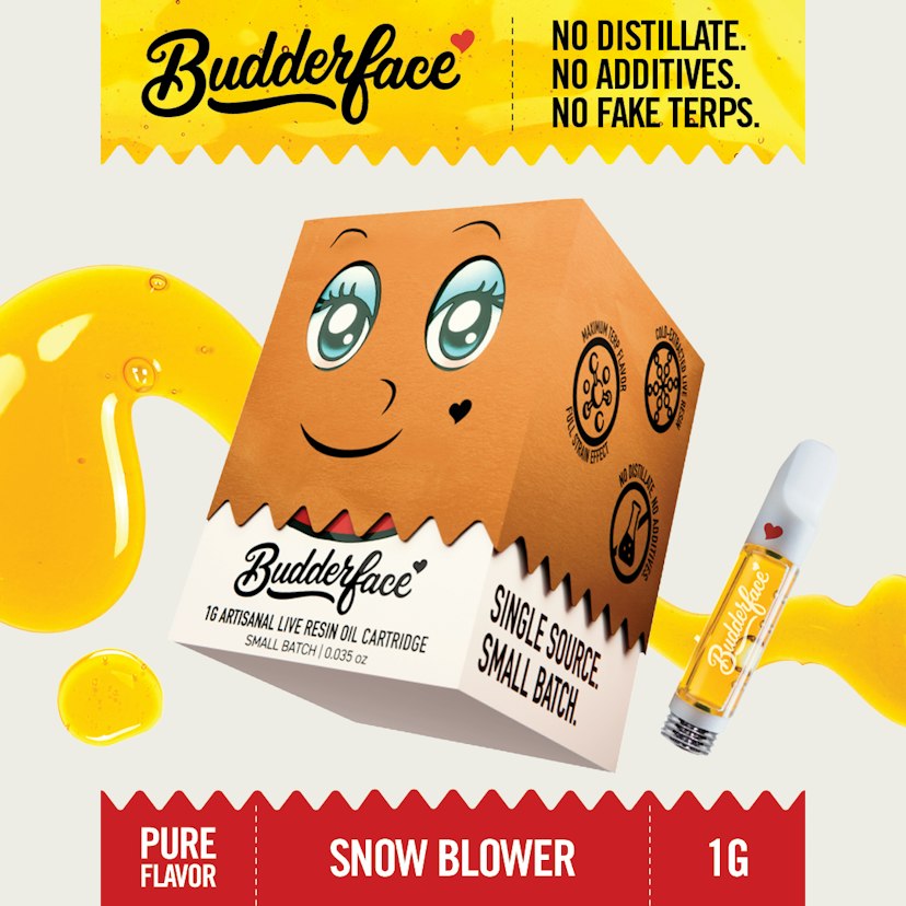 BUDDERFACE | Snow Blower | 1G | Artisanal Live Resin 510 Vape Cart