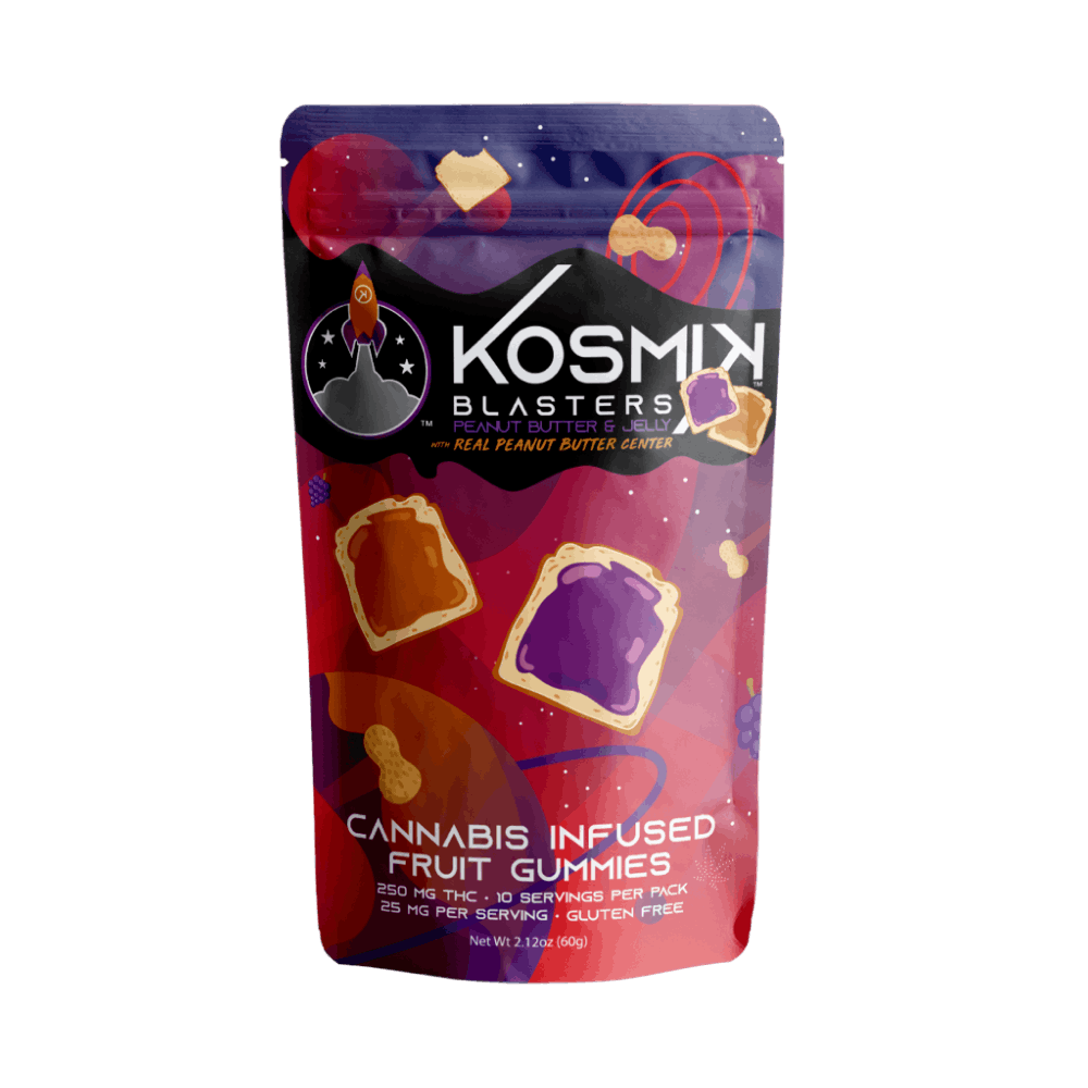 Product: Kosmik Brands | Peanut Butter & Jelly | Distillate Gummy Blaster - 100mg