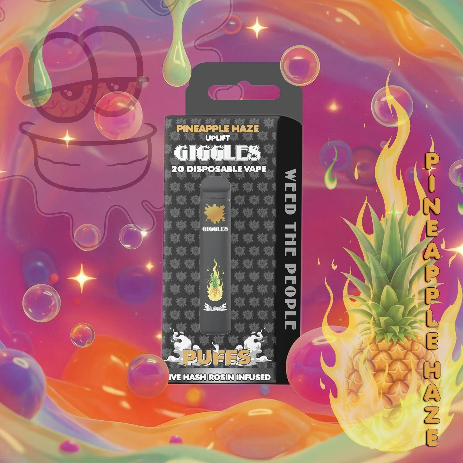 Giggles - 2g Live Rosin Disposable - Pineapple Haze