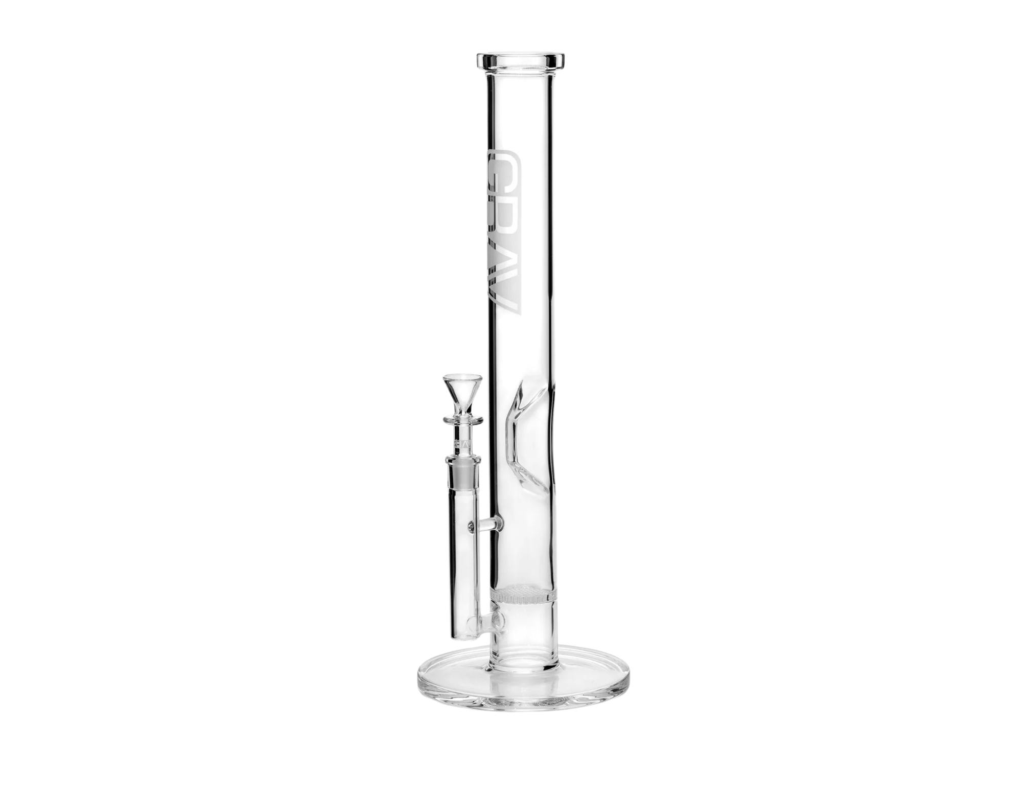 Grav - Large Clear Straight Base w/ Disc Water Pipe - Clear by GRAV